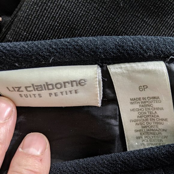 LIZ CLAIBORNE Black Pencil Suit Skirt Size 6P EUC - Picture 6 of 6